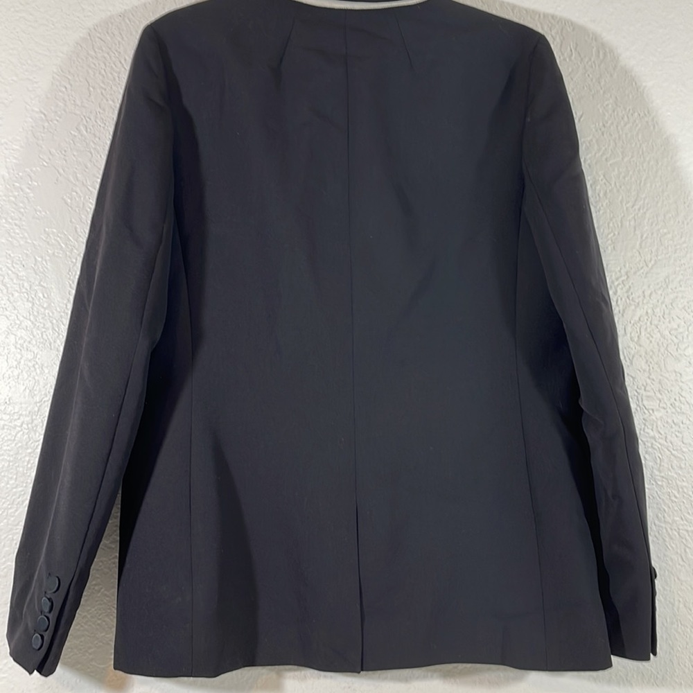Madewell 2 Button Blazer Long Sleeve Solid Black Size 12 Career Style# 07901 - Picture 6 of 8